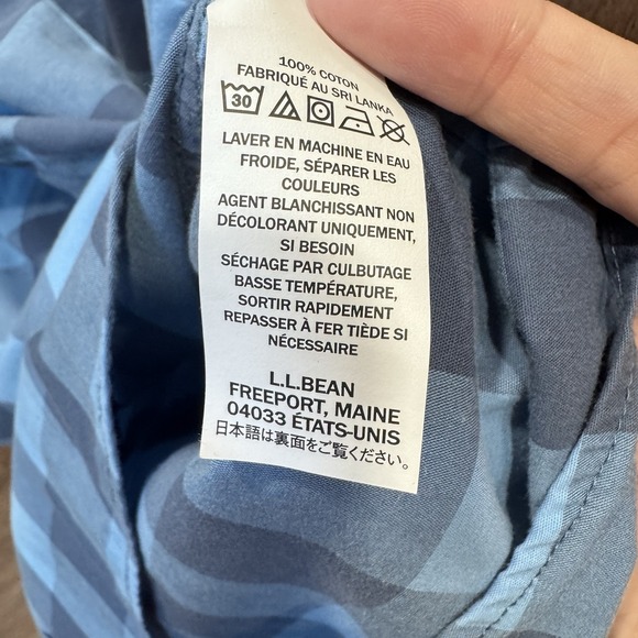 L.L. Bean Blue Plaid Button Down Shirt XXXL Traditional Fit 100% Cotton Casual‎ - Picture 5 of 6